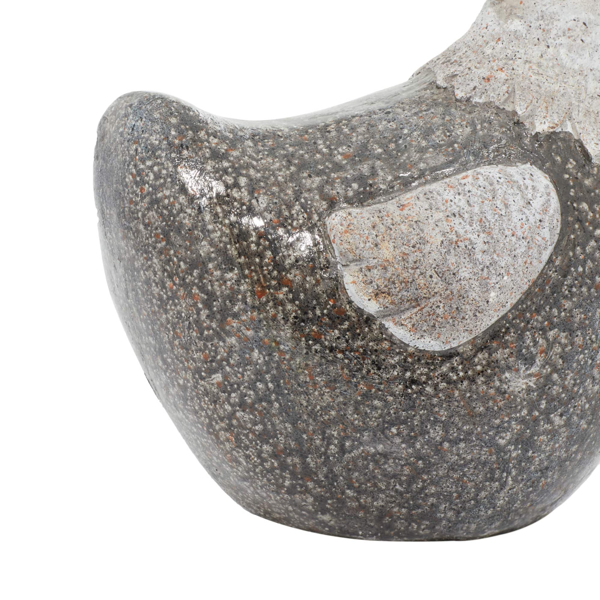 10" Gray Stone Country Hen Garden Sculpture